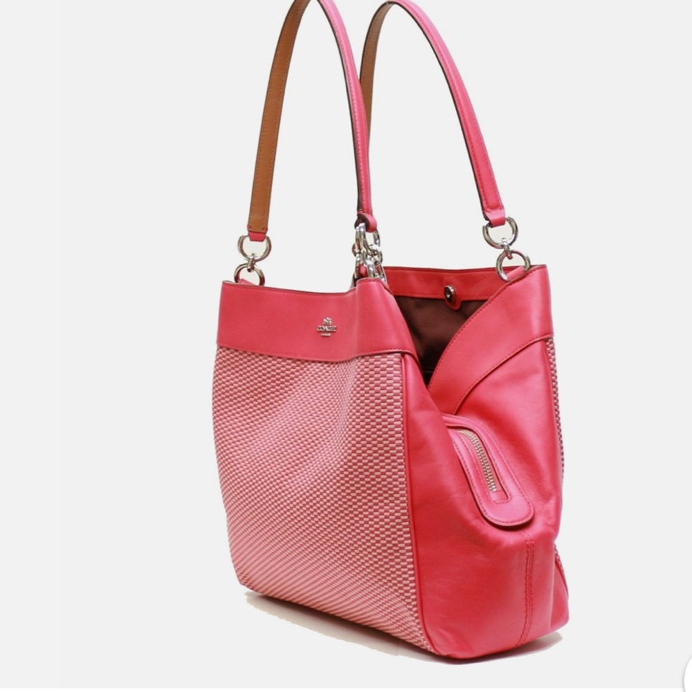 NWT Coach F57540 Legacy Jacquard Lexy Shoulder Bag-Milk Bright Pink ๐ฉท๐ค๐ฉท๐ค๐ฉท - Picture 4 of 9